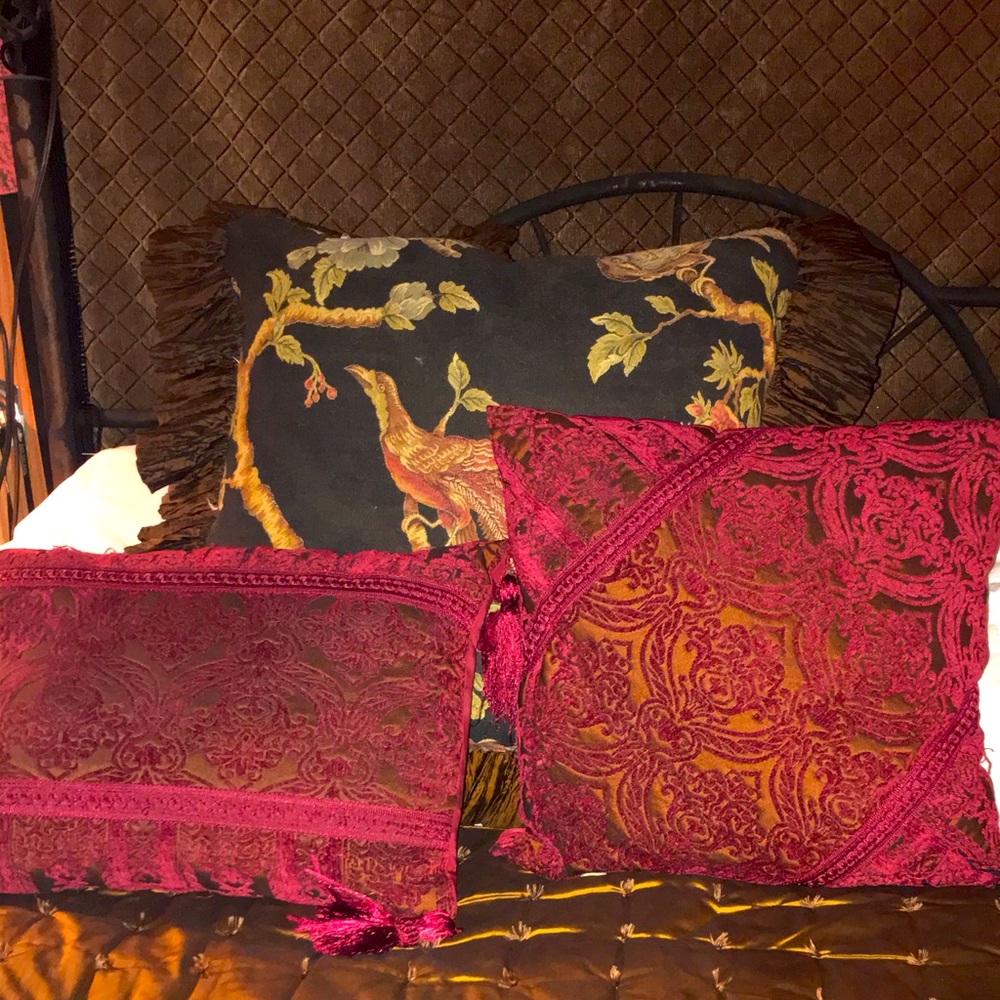 Delightful LARGE down pillow and 2 accent pillows